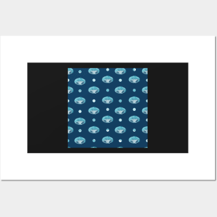 Polka Jellies Horizon Blue Posters and Art